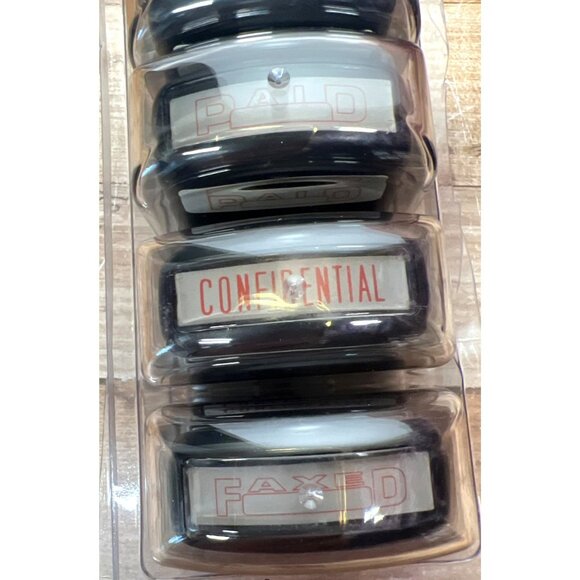 Set Of 5 Office Self-Inking Stamps - Copy Draft Paid Confidential Faxed - Picture 3 of 6